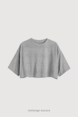 Remera Crop - Melange Oscuro