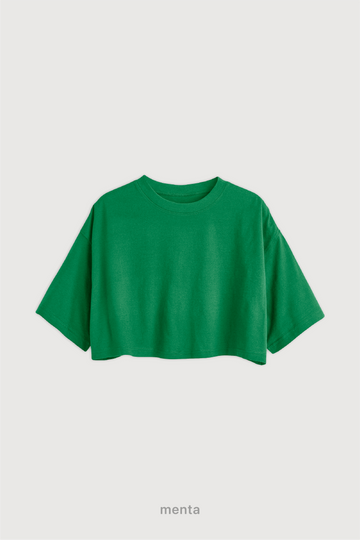 Remera Crop - Menta