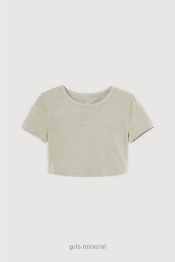 Remera Crop Top - Gris Mineral
