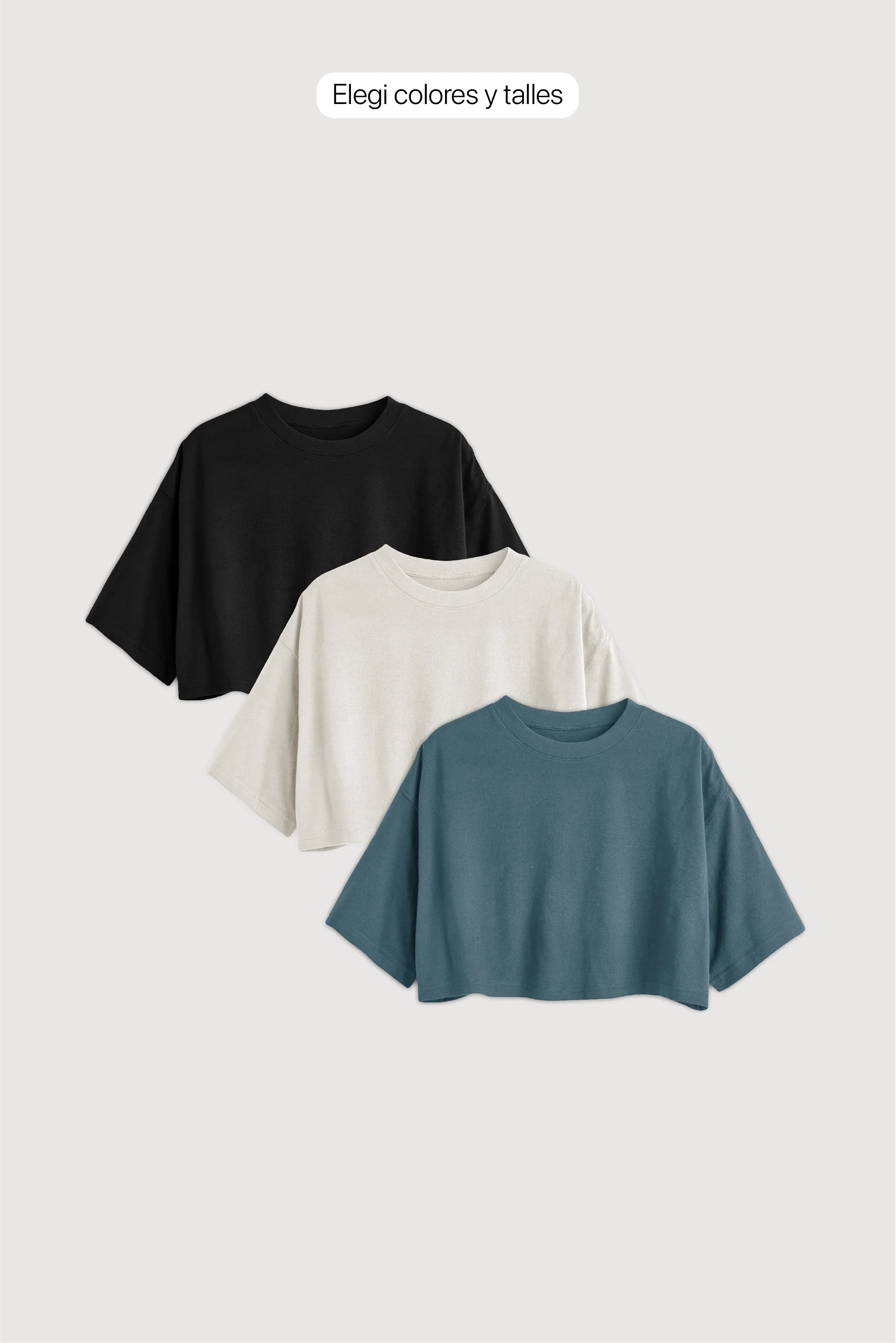 Remera Crop x 3