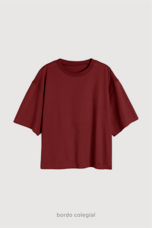 Remera Cropped Fit - Bordo Colegial