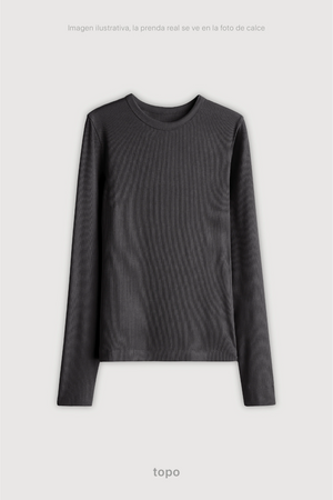 Remera Ribb Manga Larga - Topo