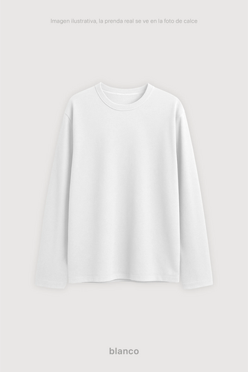 Remera Manga Larga Hombre - Blanco