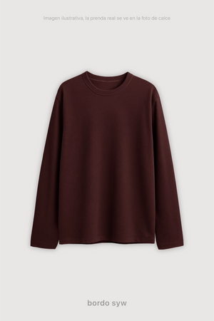 Remera Manga Larga Hombre - Bordo Sy