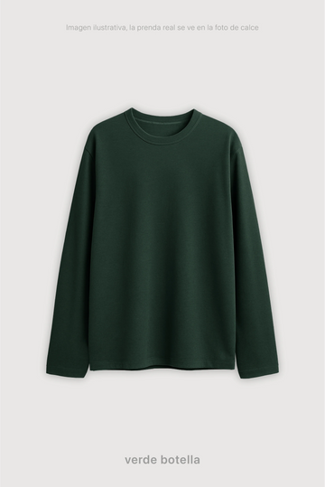 Remera Manga Larga Hombre - Verde Botella