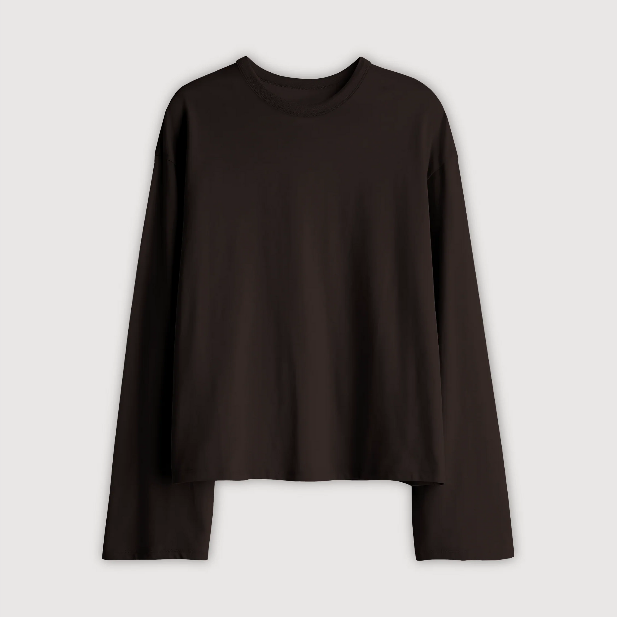Remera Manga Larga Mujer - Cafe