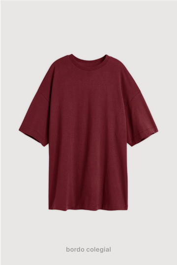 Remera Relaxed - Bordo Colegial