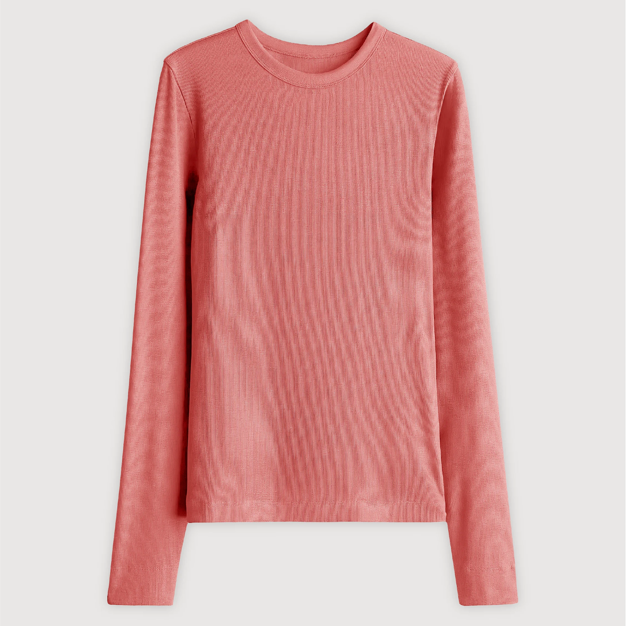 Remera Ribb Manga Larga - Coral Rosado