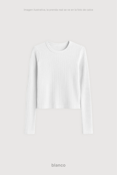 Remera Ribb Manga Larga Crop