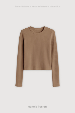Remera Ribb Manga Larga Crop