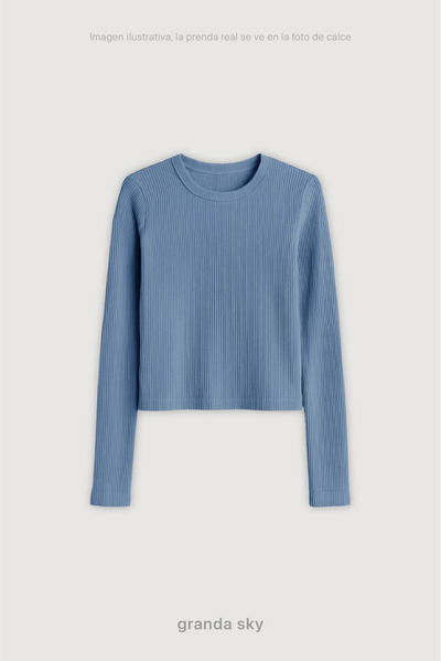 Remera Ribb Manga Larga Crop