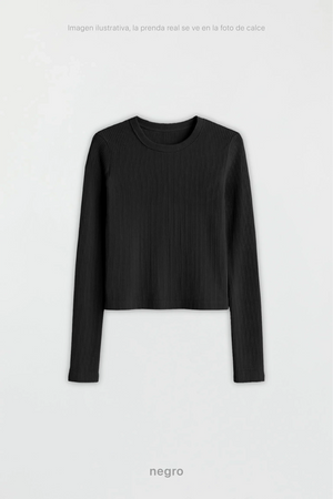 Remera Ribb Manga Larga Crop