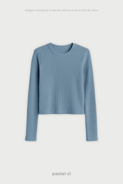Remera Ribb Manga Larga Crop