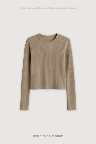 Remera Ribb Manga Larga Crop