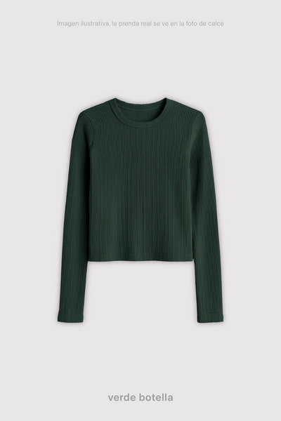 Remera Ribb Manga Larga Crop