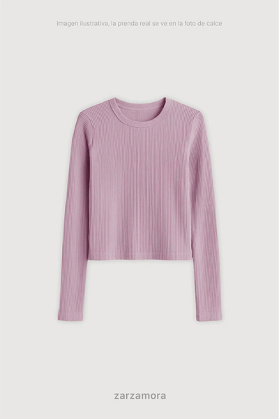 Remera Ribb Manga Larga Crop
