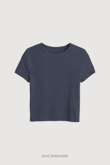 Remera Ribb Midi - Azul jaspeado