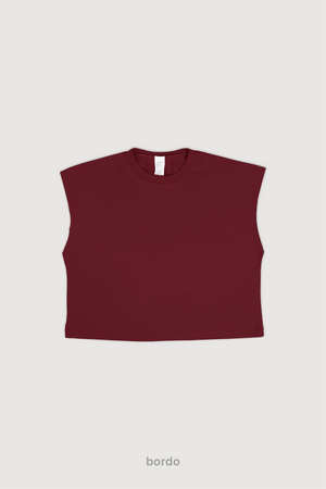 SS25 Remera Crop Sin Mangas - Bordo