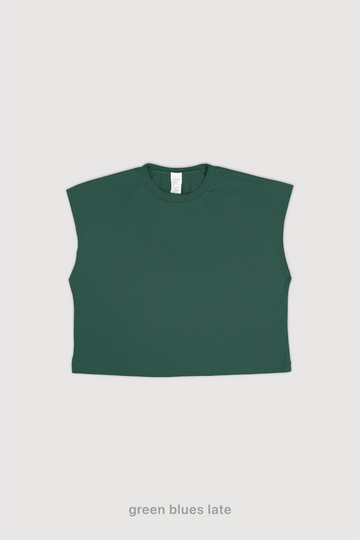 Remera Crop Sin Mangas - Green Blues Late