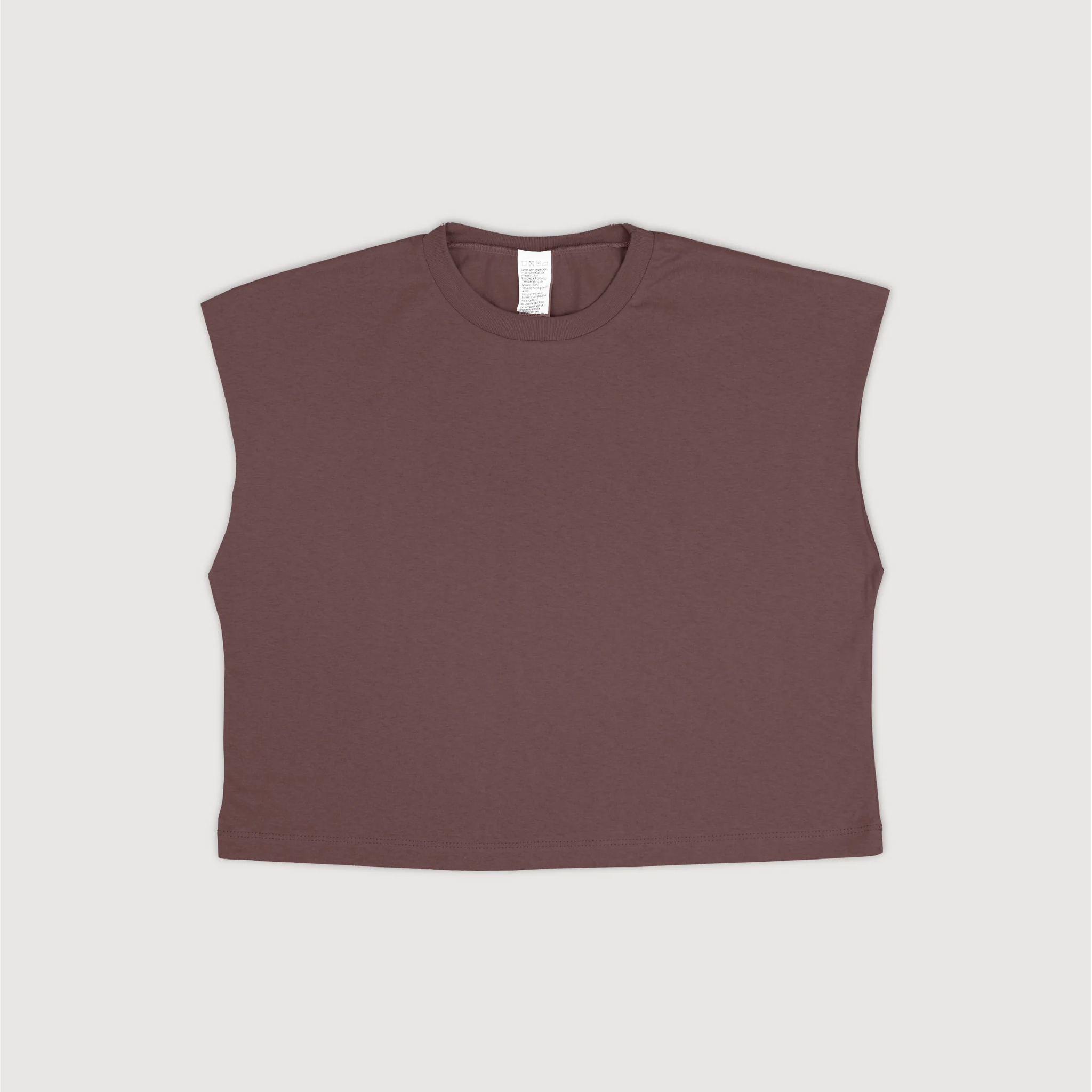 Remera Crop Sin Mangas - Rose Brown