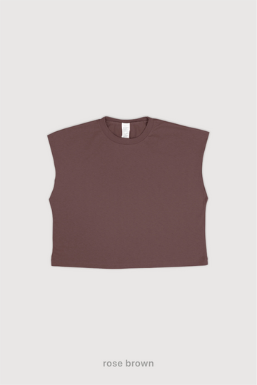 Remera Crop Sin Mangas - Rose Brown