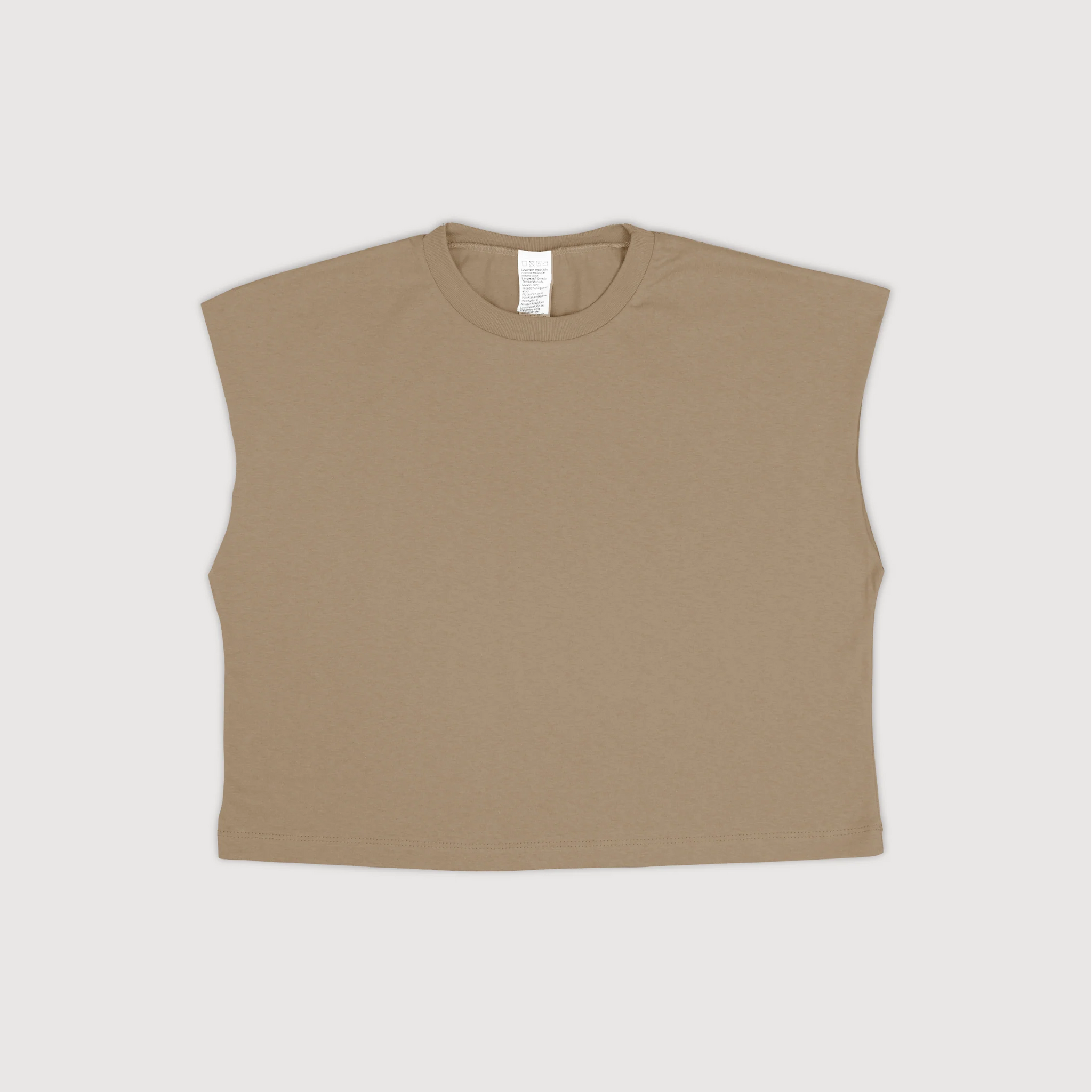 Remera Crop Sin Mangas - Beige 7