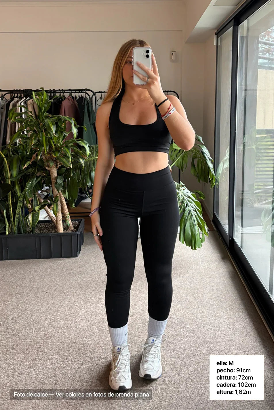 Sport Bra Escote - Negro