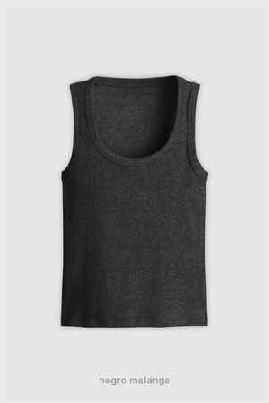 Tank Top Midi - Negro Melange