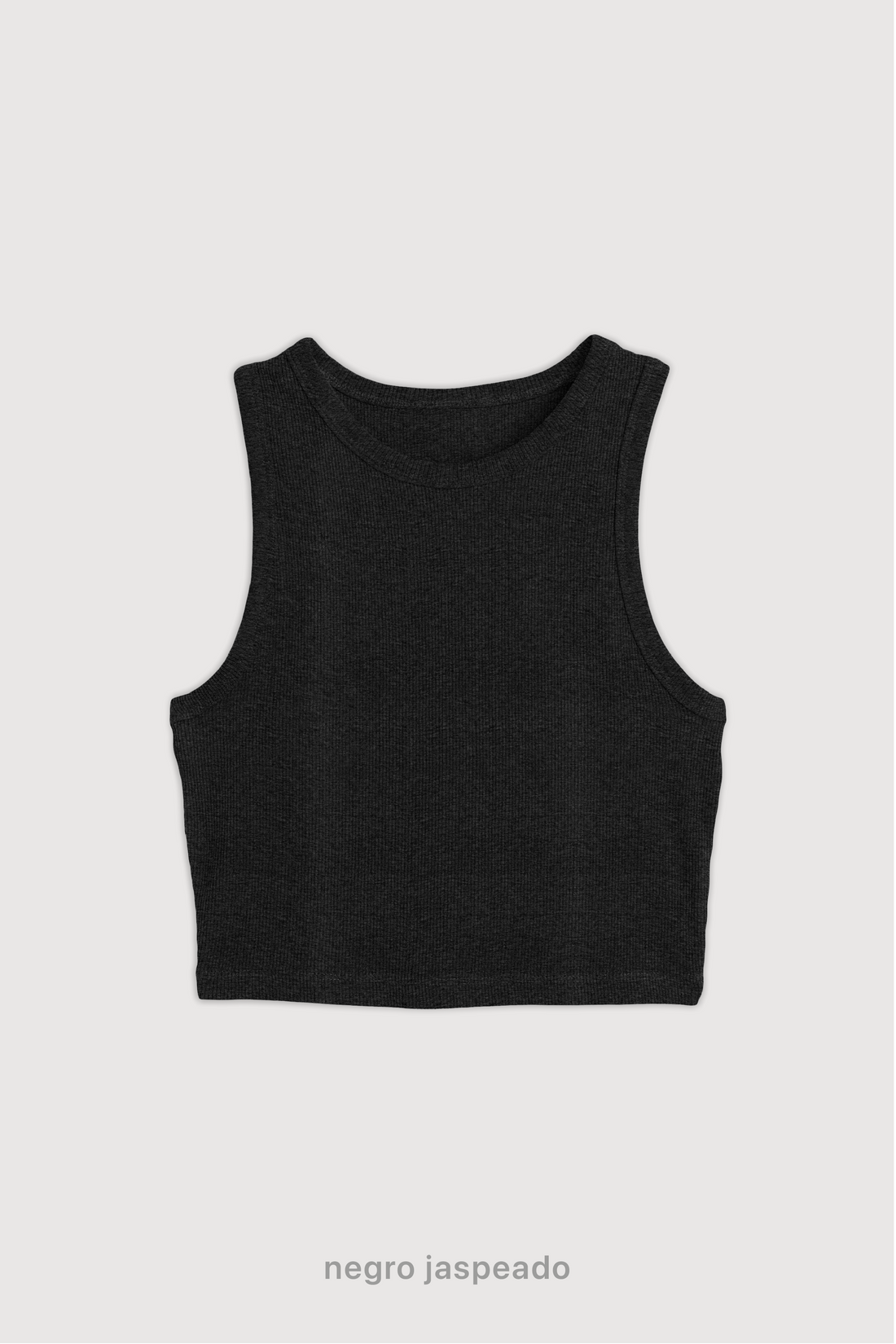 Top Ribb Basic - Negro Jaspeado