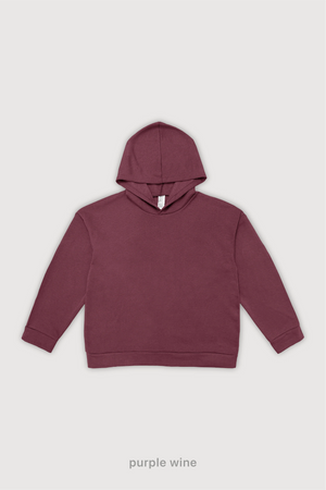 Hoodie Boxy Fit Frisado - Purple Wine