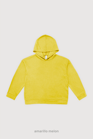 Hoodie Boxy Fit Frisado - Amarillo Melon