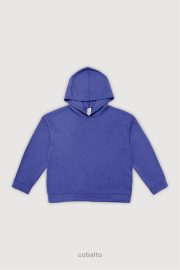 Hoodie Oversize Frisado - Cobalto