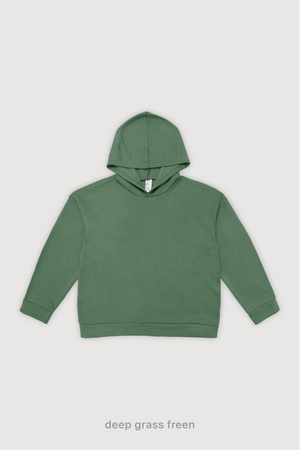 Hoodie Boxy Fit Frisado - Deep Grass Freen