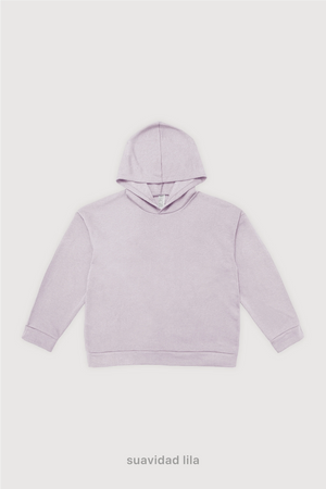 Hoodie Boxy Fit Frisado - Suavidad Lila