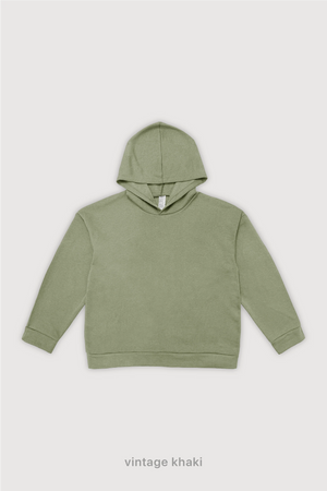 Hoodie Boxy Fit Frisado - Vintage Khaki