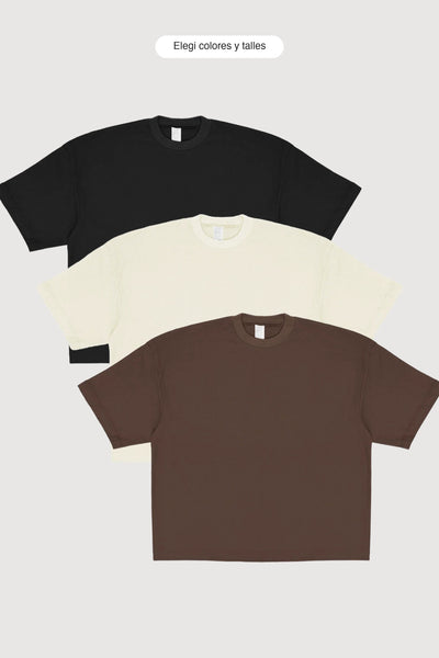 Pack x3 Remera Boxy Fit - elegi colores y talles
