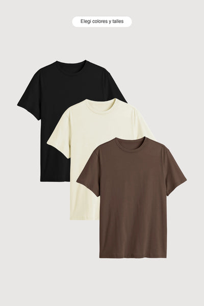Pack x3 Remera Classic - elegi colores y talles