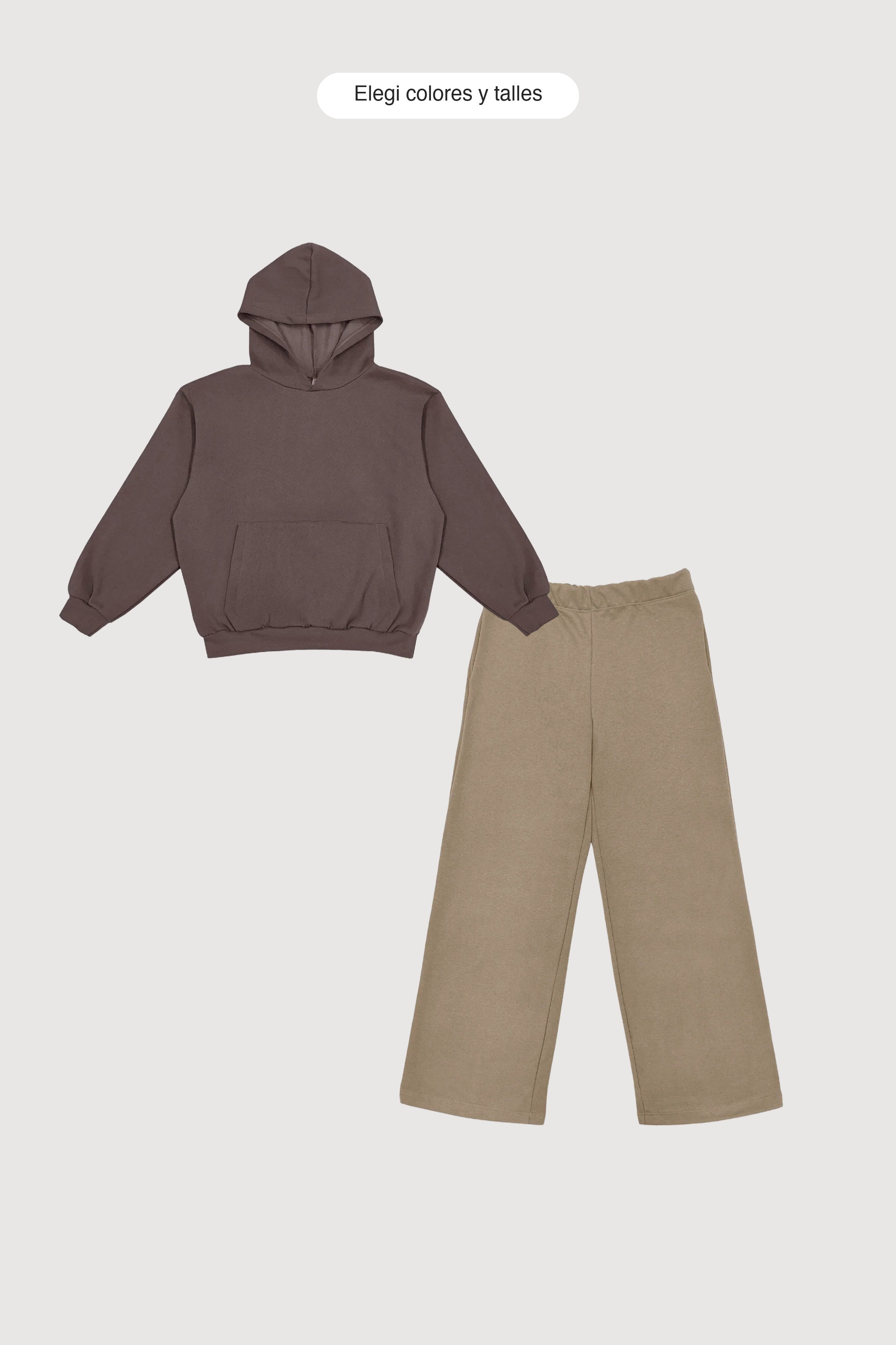 Outfit Canguro Boxy + Jogging Baggy - elegi colores y talles