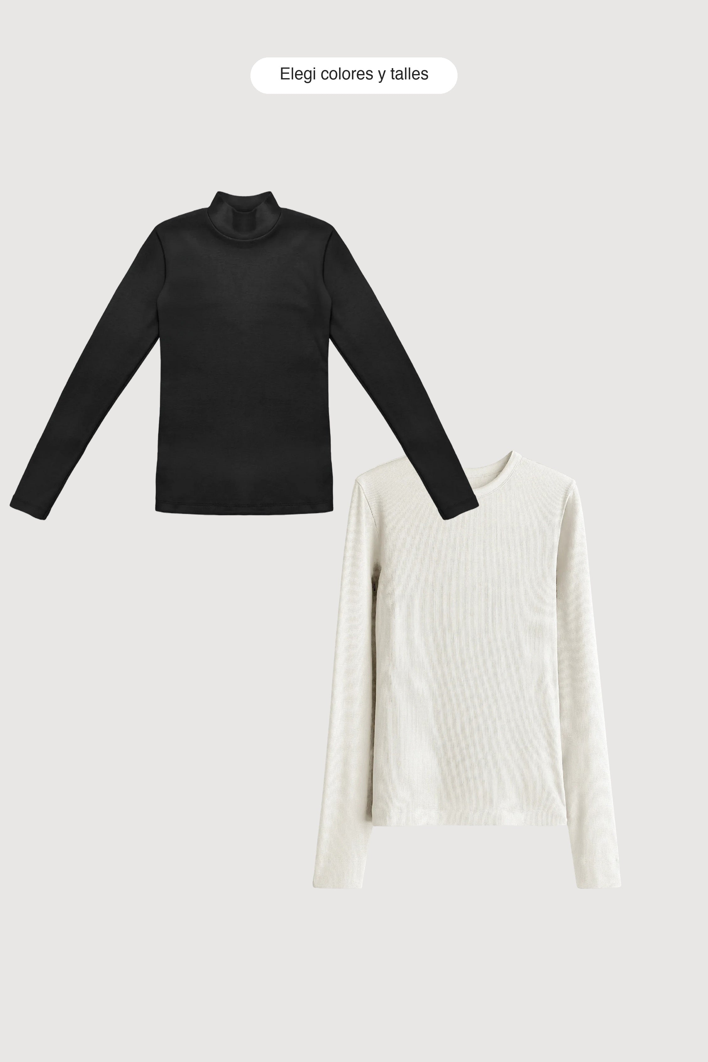 Outfit Polera Ribb + Remera Ribb Manga Larga - elegi colores y talles