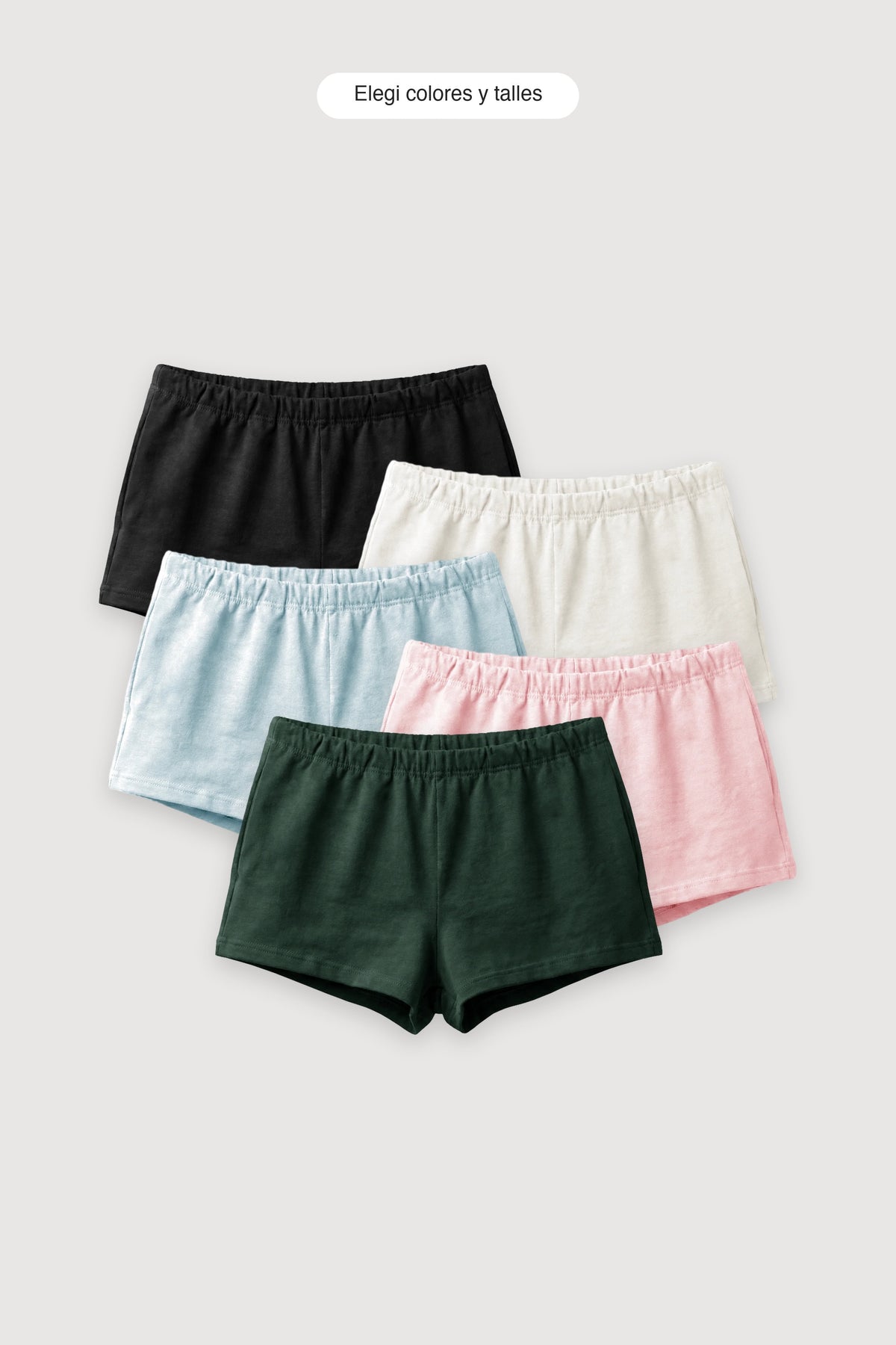 Pack x5 Short Corto — elegí colores y talles