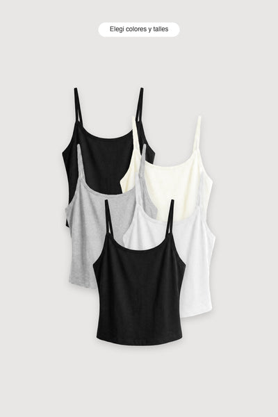 Pack x5 Top Tiritas — elegí colores y talles