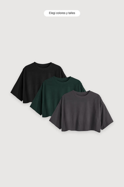 Pack X3 Remera Crop