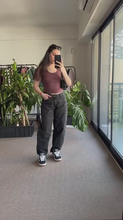 Jean Baggy Mujer Oxido Black