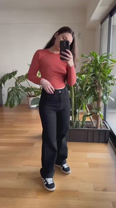 Jean Wide Leg Mujer Super Black