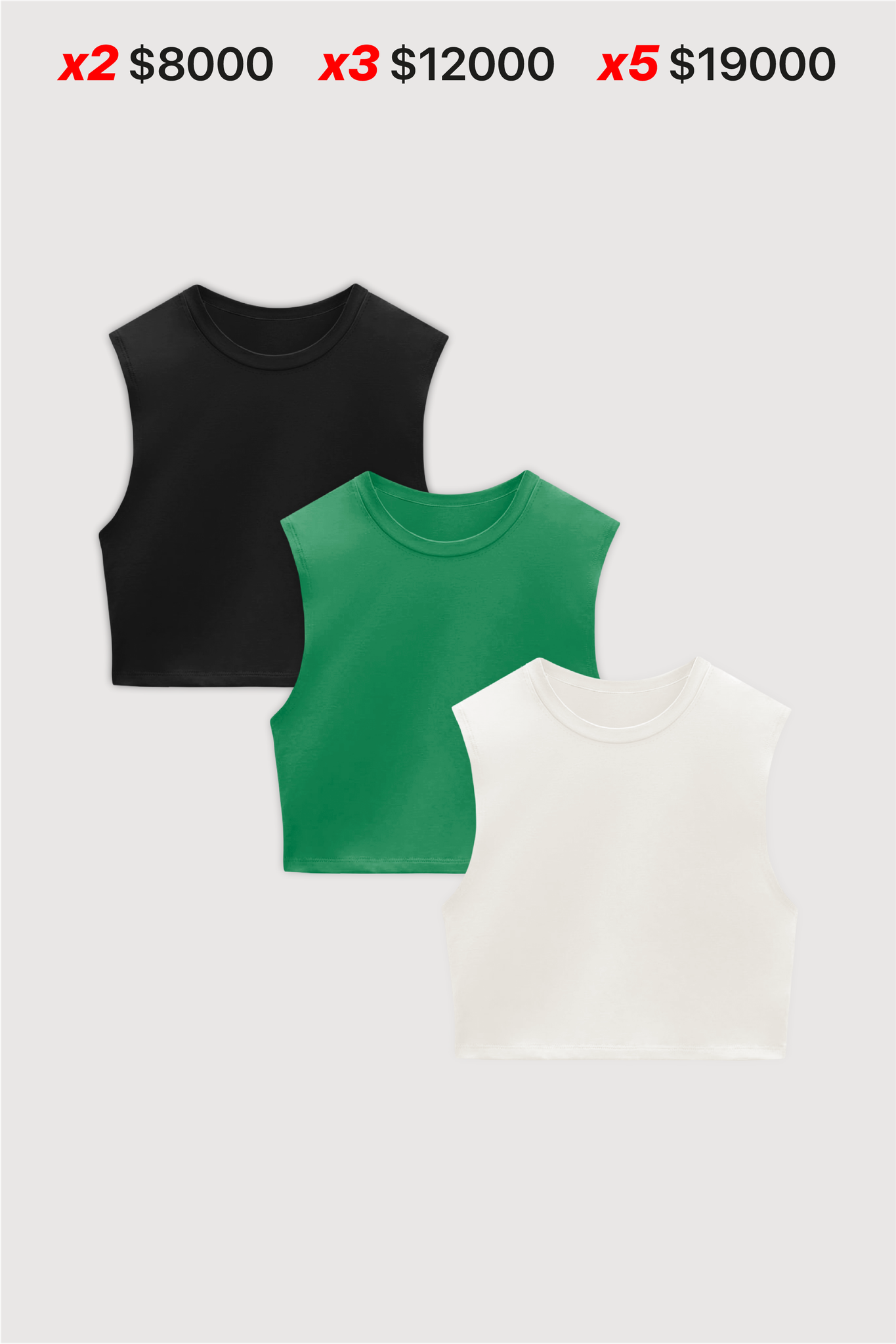 Packs de Musculosa Crop Top