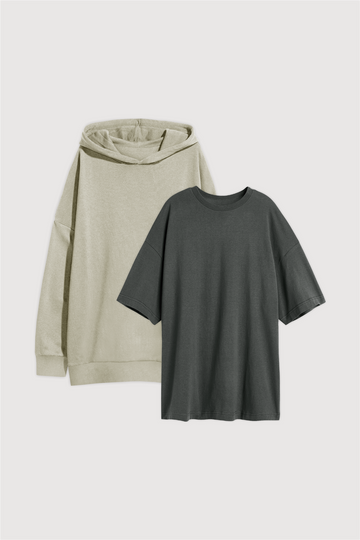 Hoodie Oversize + Remera Oversize