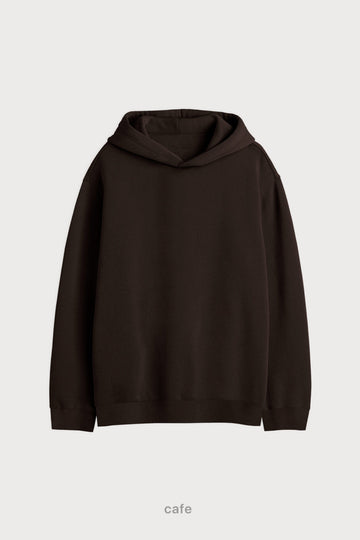 Hoodie Oversize Frisado - Cafe