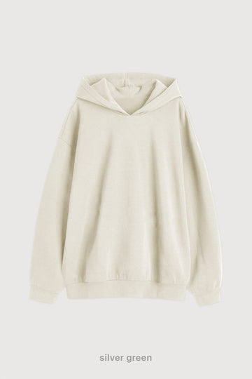 Hoodie Oversize Super Soft - Silver Green