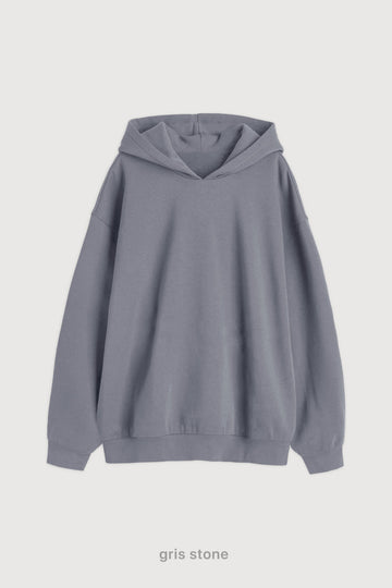 Hoodie Oversize Super Soft - Gris Stone