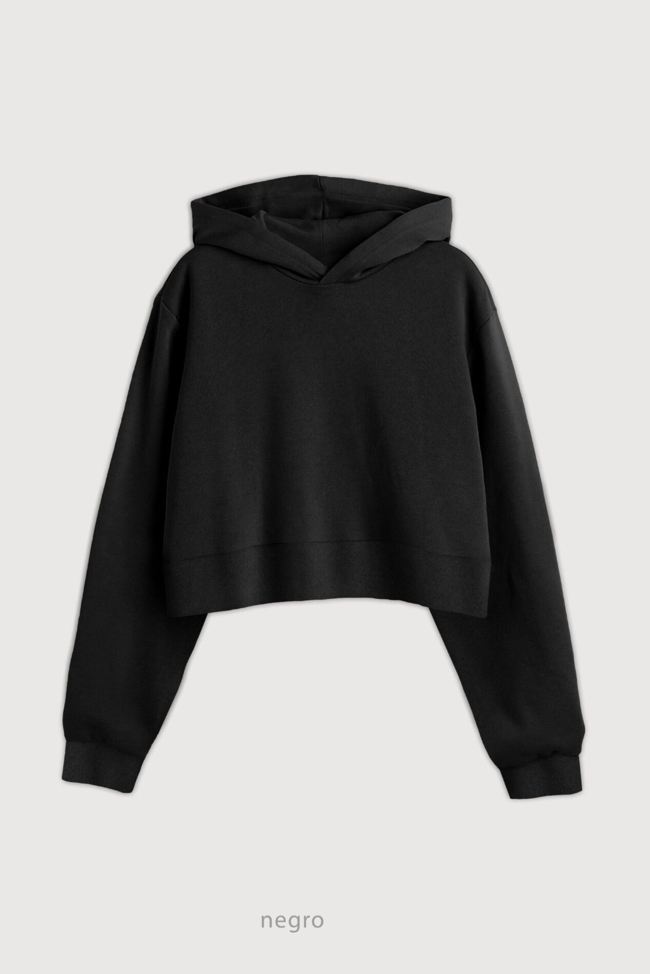 Hoodie Wide Cut Frisado - Negro